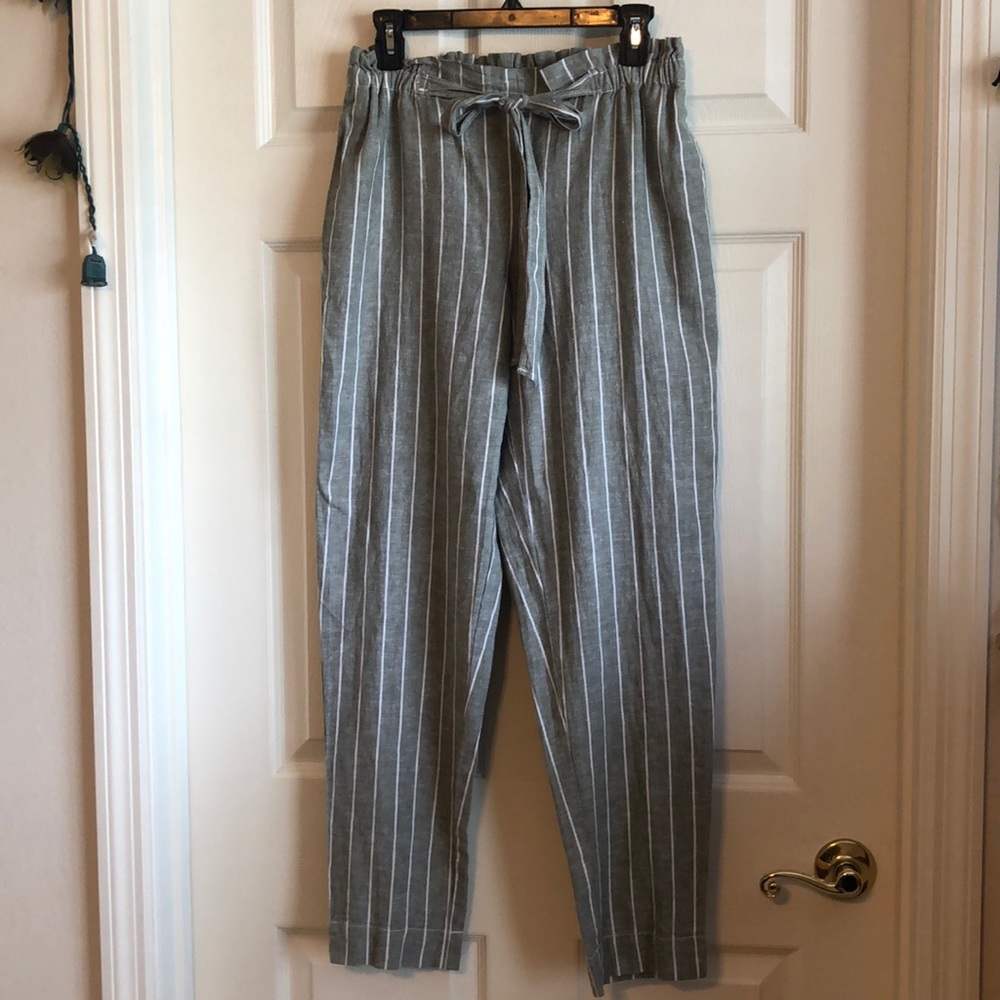 Linen/cotton blend, green lounge pant